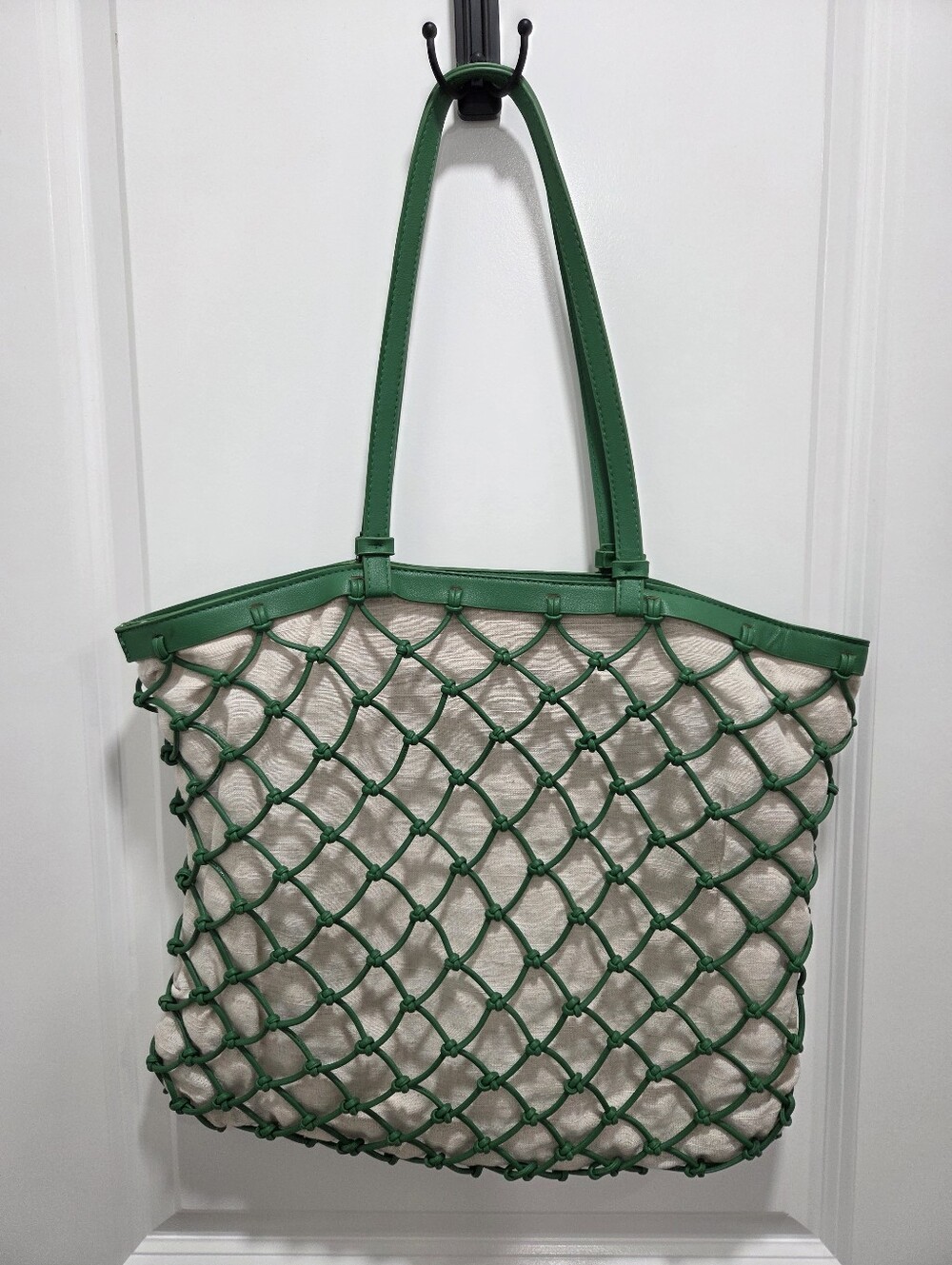 Target Green Macrame Net Canvas Tote Bag Beach Boho